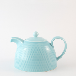 light blue teapot